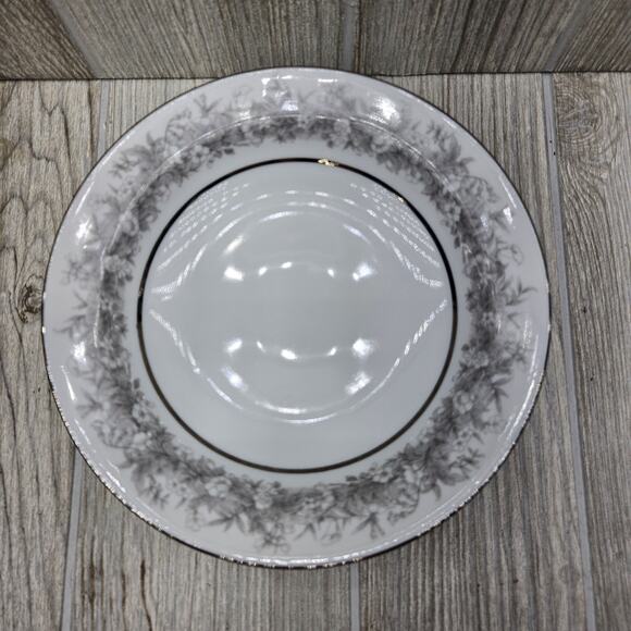 Set Of 4 Sango Florentine Rim Soup Bowl 7 5/8" Vintage Japan Platinum Trim - Picture 3 of 7